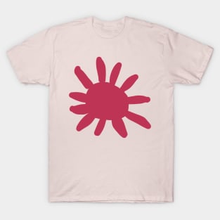 Viva Magenta Abstract Minimal Flower T-Shirt